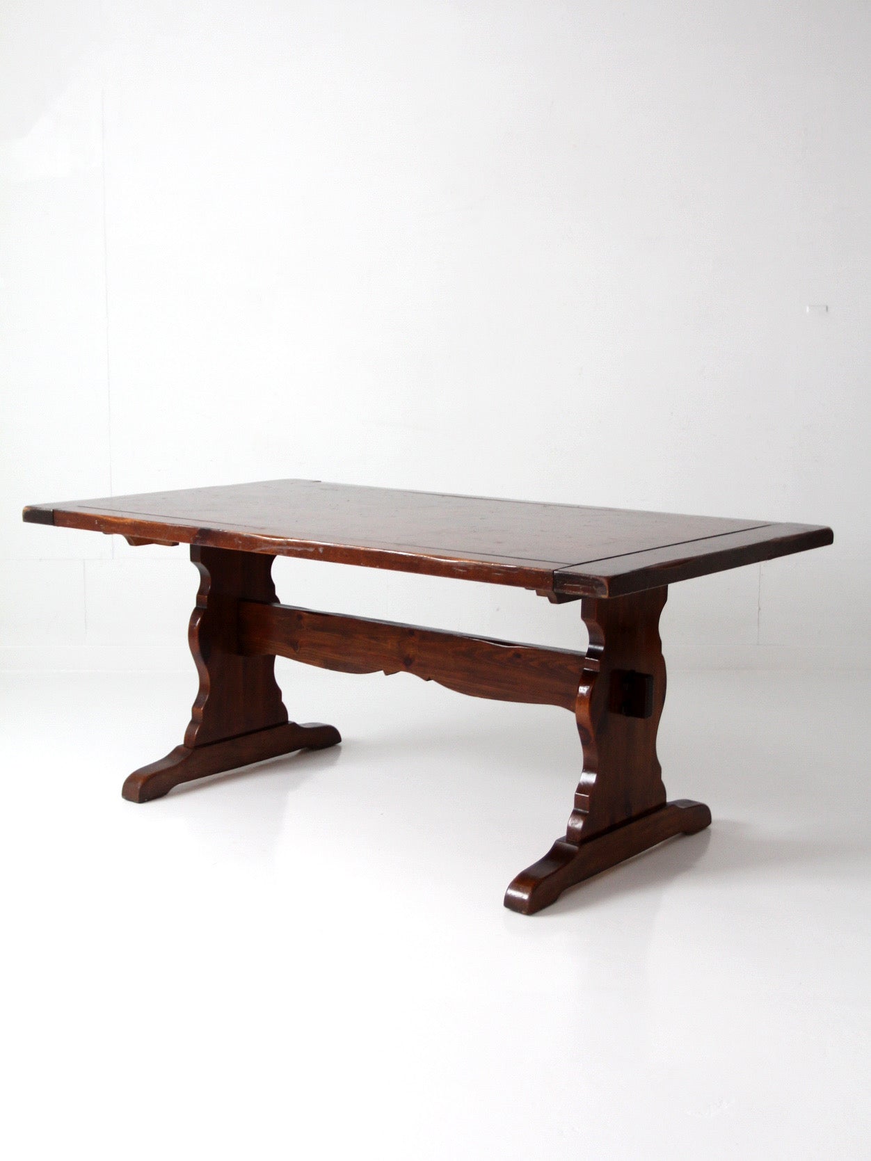 vintage Spanish style trestle dining table
