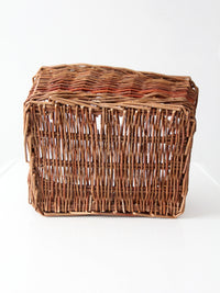 vintage rustic woven willow market basket with handle