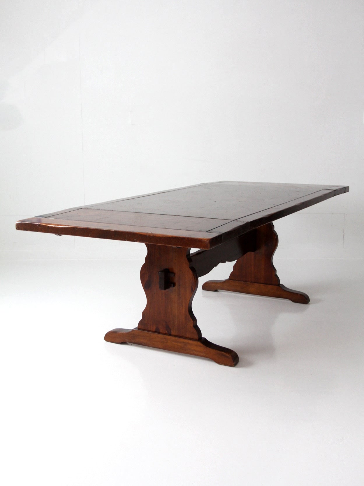 vintage Spanish style trestle dining table