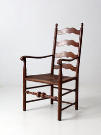 antique rush seat ladder back chair