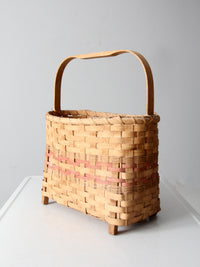vintage footed American splint basket