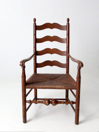 antique rush seat ladder back chair