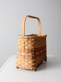 vintage footed American splint basket