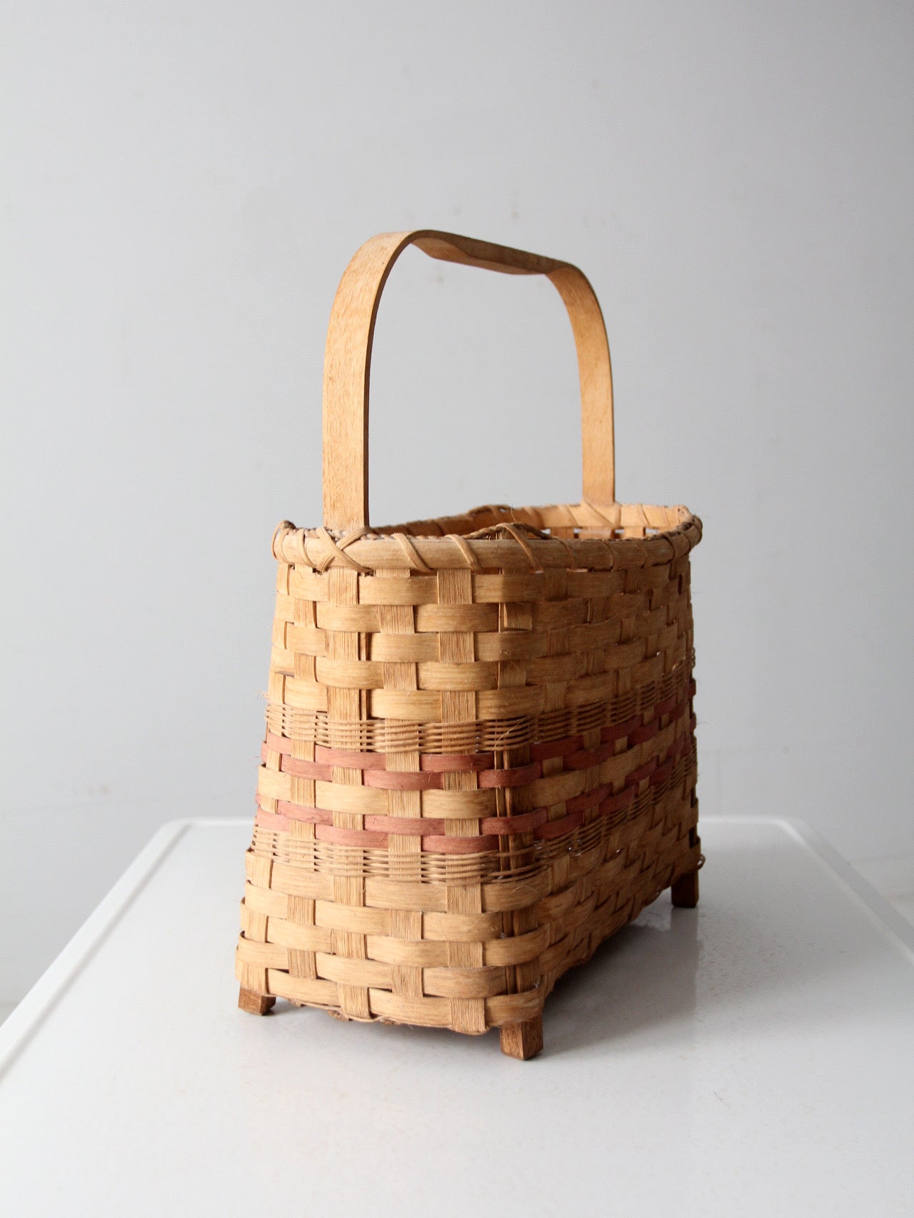 vintage footed American splint basket