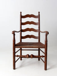 antique rush seat ladder back chair