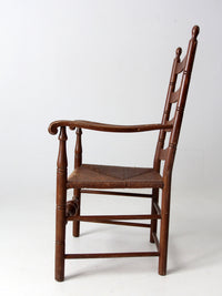 antique rush seat ladder back chair