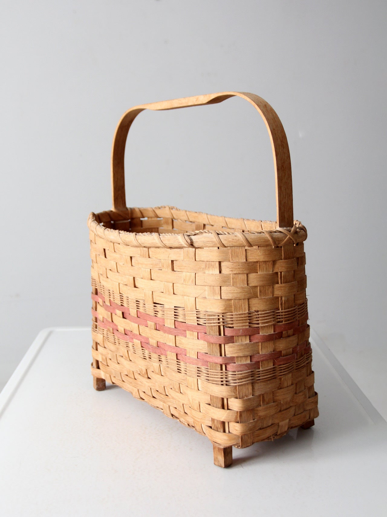 vintage footed American splint basket