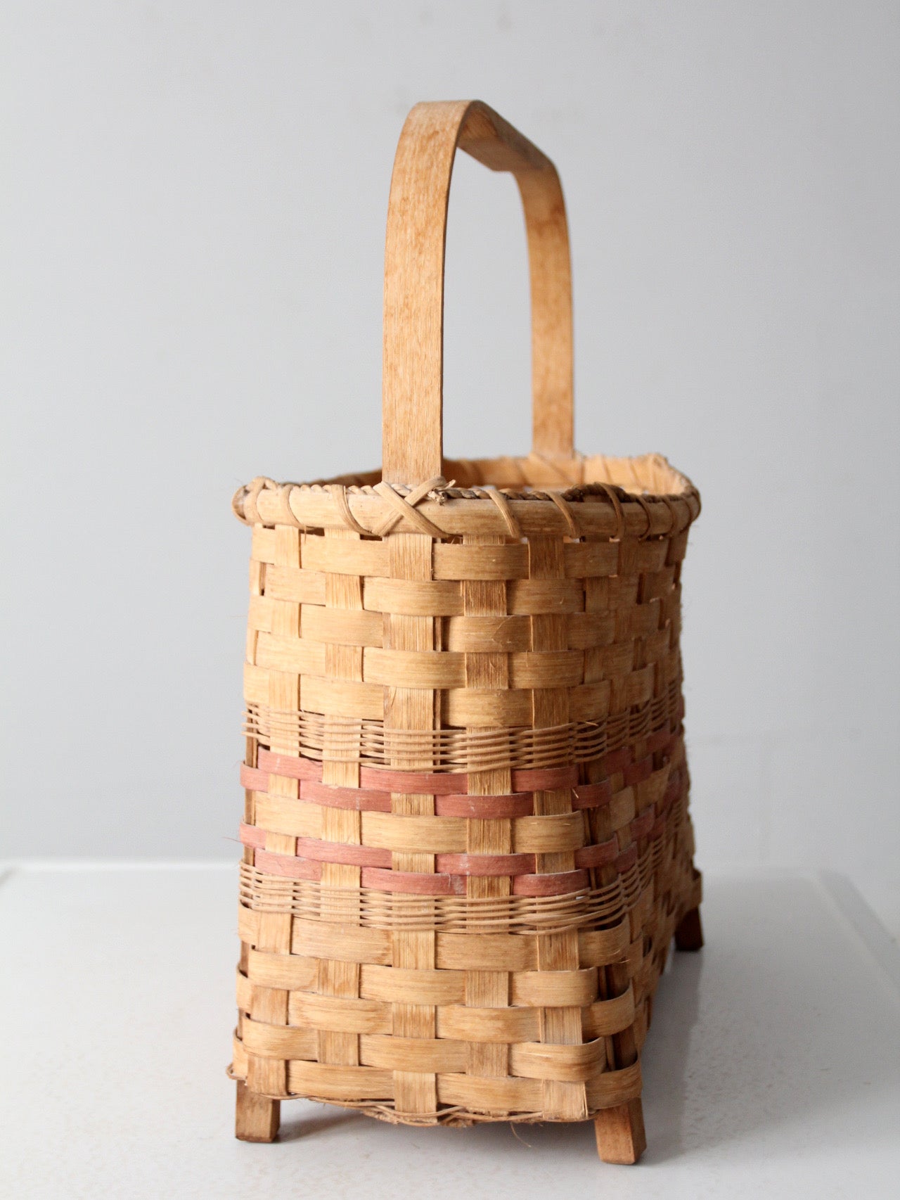 vintage footed American splint basket