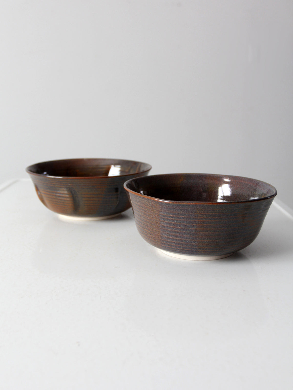 pair vintage studio pottery bowls