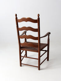 antique rush seat ladder back chair