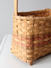 vintage footed American splint basket