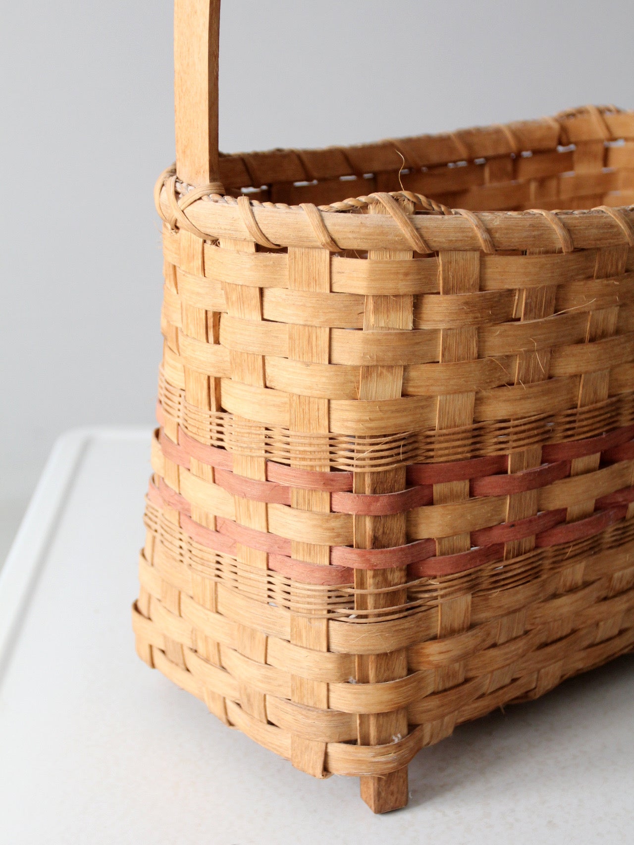 vintage footed American splint basket