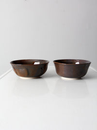 pair vintage studio pottery bowls