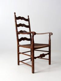 antique rush seat ladder back chair