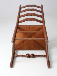 antique rush seat ladder back chair