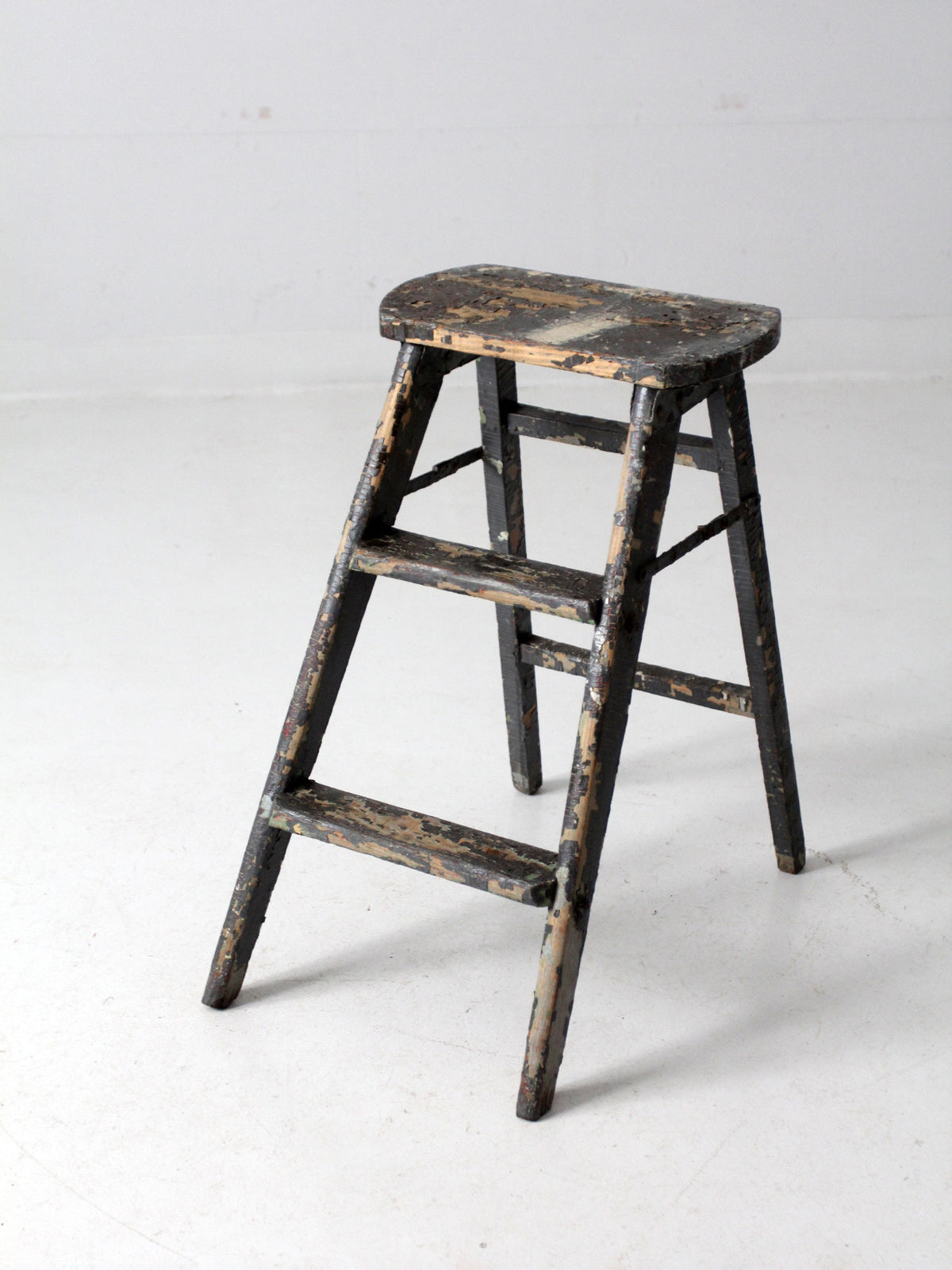 vintage painted wood step ladder