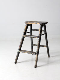 vintage painted wood step ladder