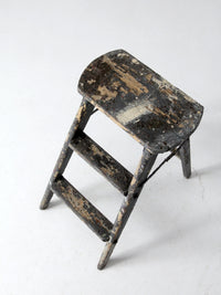 vintage painted wood step ladder