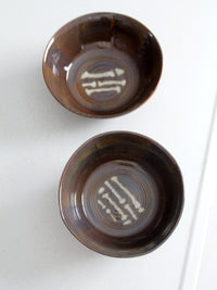 pair vintage studio pottery bowls