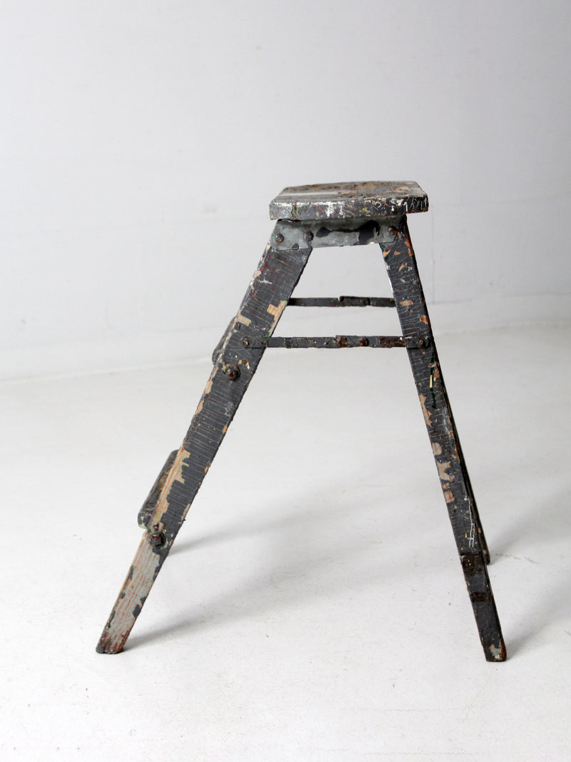 vintage painted wood step ladder