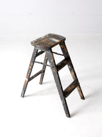 vintage painted wood step ladder