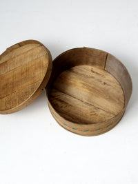 antique painted wood cheese box