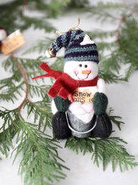 vintage felt snowman ornaments set with box