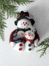 vintage felt snowman ornaments set with box