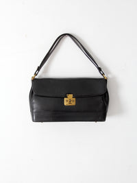 vintage 1970s Rolfs black leather shoulder bag
