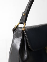 vintage 1970s Rolfs black leather shoulder bag