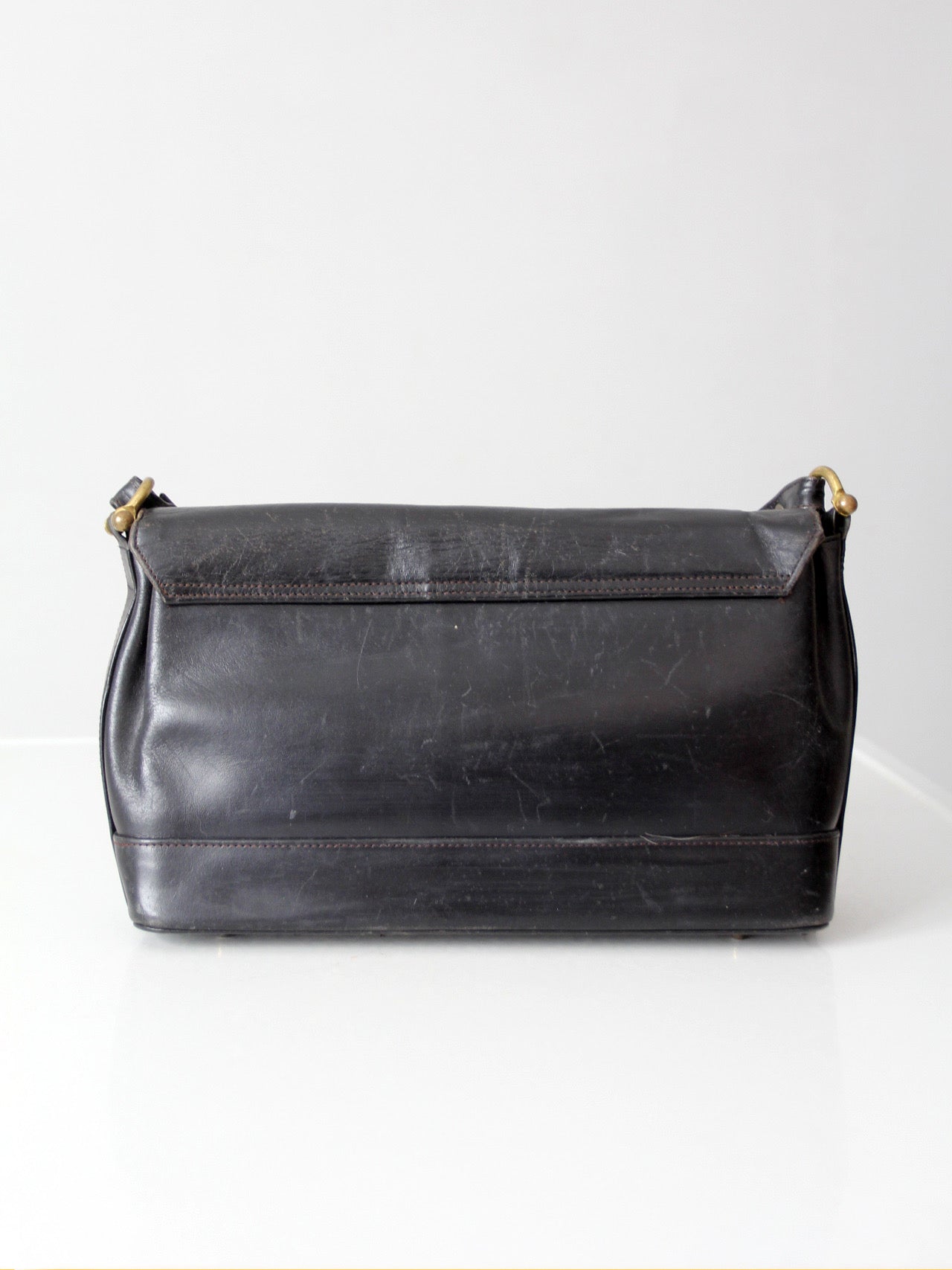 vintage 1970s Rolfs black leather shoulder bag
