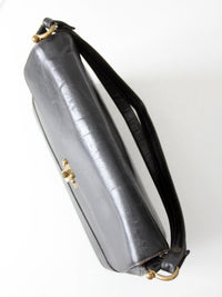 vintage 1970s Rolfs black leather shoulder bag
