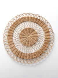 vintage rattan placemat, wall decor