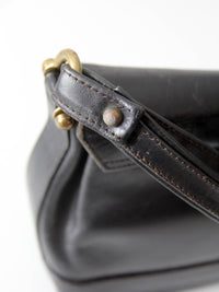 vintage 1970s Rolfs black leather shoulder bag