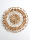vintage rattan placemat, wall decor