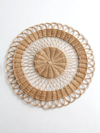 vintage rattan placemat, wall decor