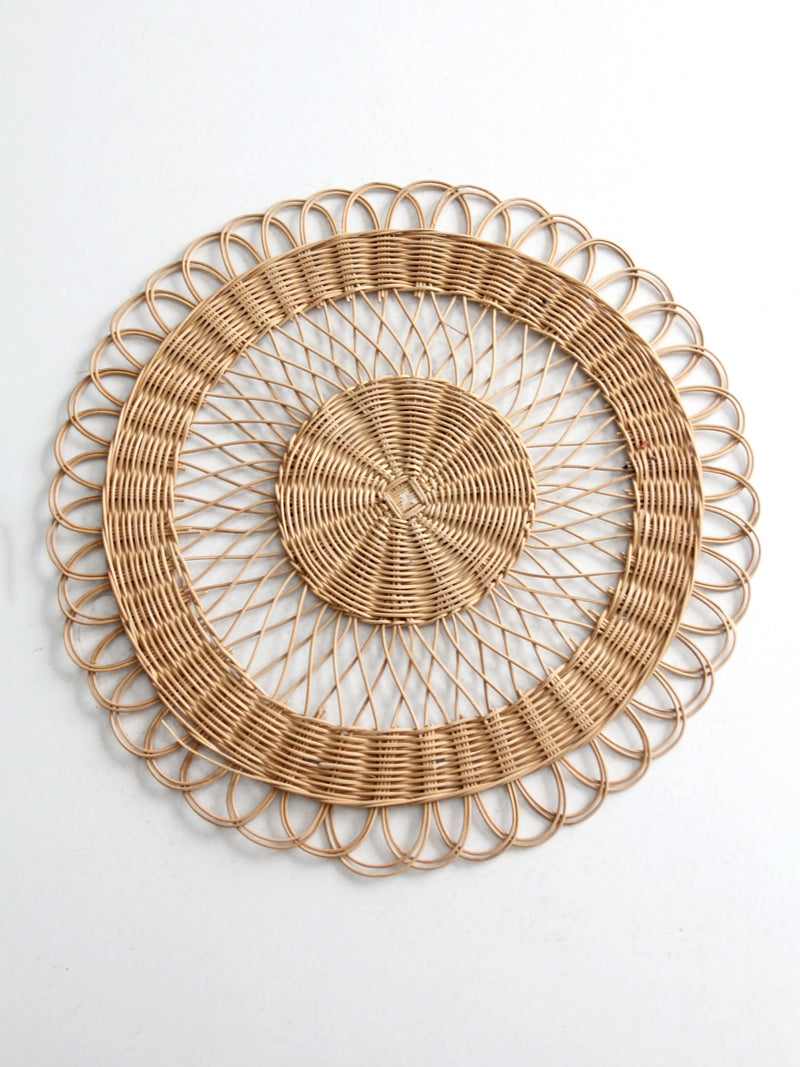 vintage rattan placemat, wall decor