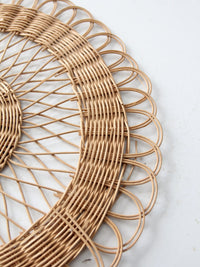 vintage rattan placemat, wall decor