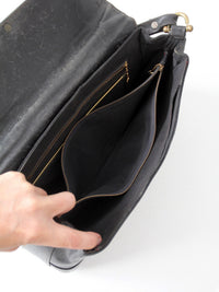 vintage 1970s Rolfs black leather shoulder bag