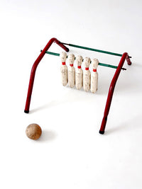 mid-century tabletop bowling game five pins