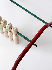 mid-century tabletop bowling game five pins