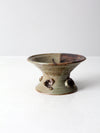 vintage studio pottery pedestal bowl