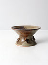 vintage studio pottery pedestal bowl