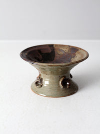 vintage studio pottery pedestal bowl