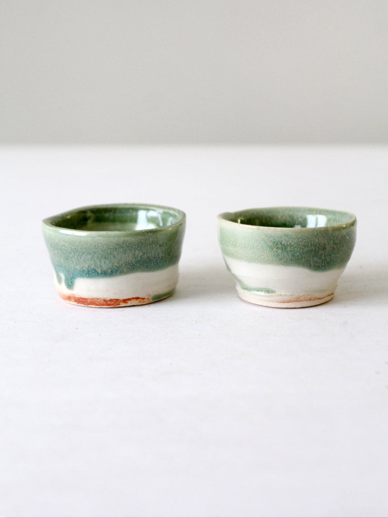 vintage studio pottery bowl pair