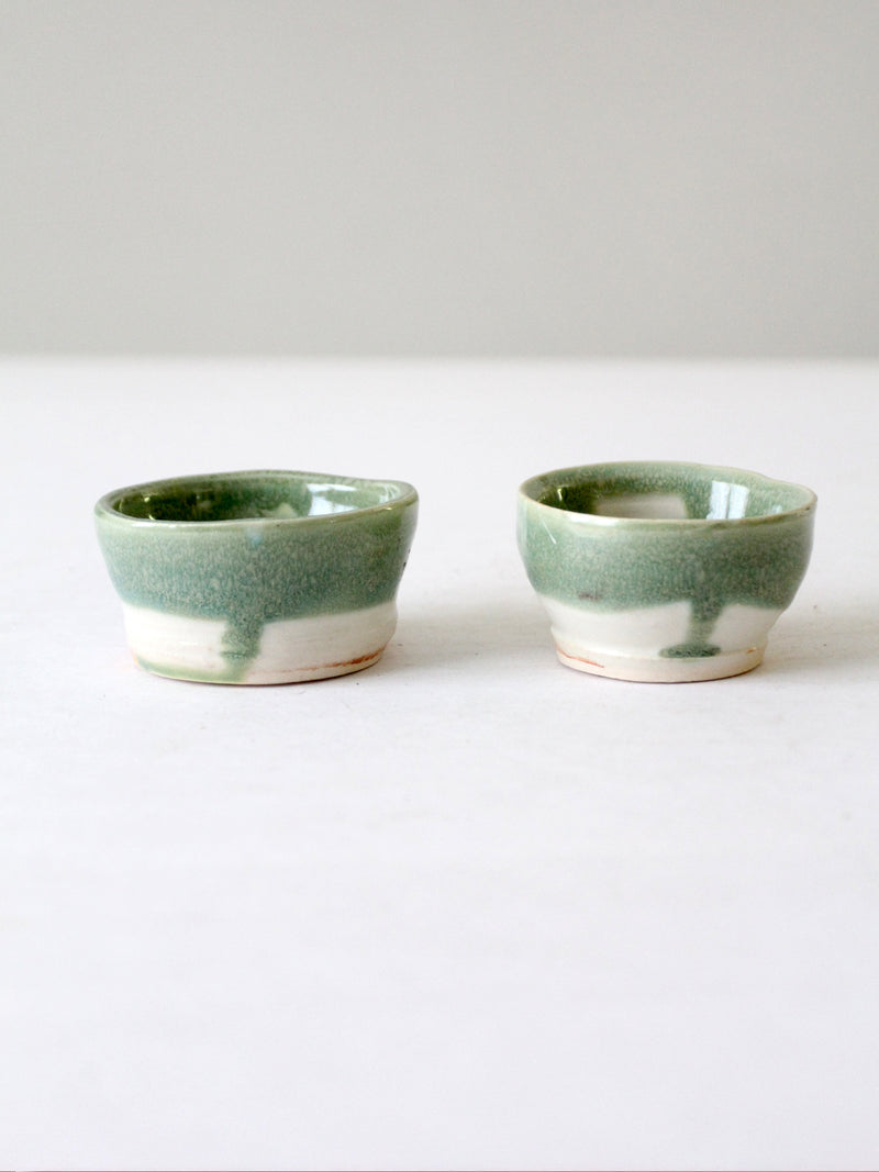 vintage studio pottery bowl pair
