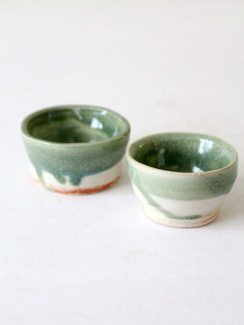 vintage studio pottery bowl pair