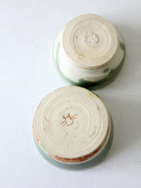 vintage studio pottery bowl pair