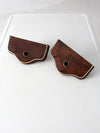 pair mid-century wood candle sconces