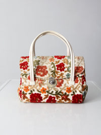 vintage 1960s floral tapestry handbag